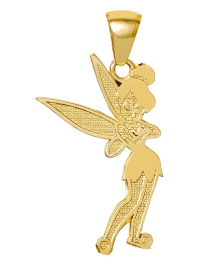 Disney Women's 10KT Yellow Gold Tinker Bell Pendant 16"+2" Chain
