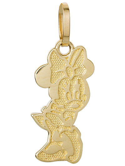 Disney Adult Women's 10KT Yellow Gold Minnie Mouse Pendant 16"+2" Chain