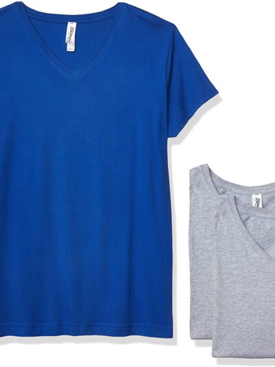 Marky G Apparel Women's Fine Jersey V-Neck Longer Length T-Shirt (Pack of 3)