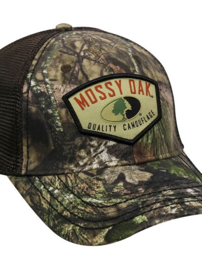 Mossy Oak Adult Male Camo Hat, Mossy Oak Break-up Country Camo/Brown, Flexible Fitted